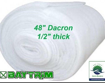 1/2” Thick Upholstery Grade 48” Dacron Batting .50oz